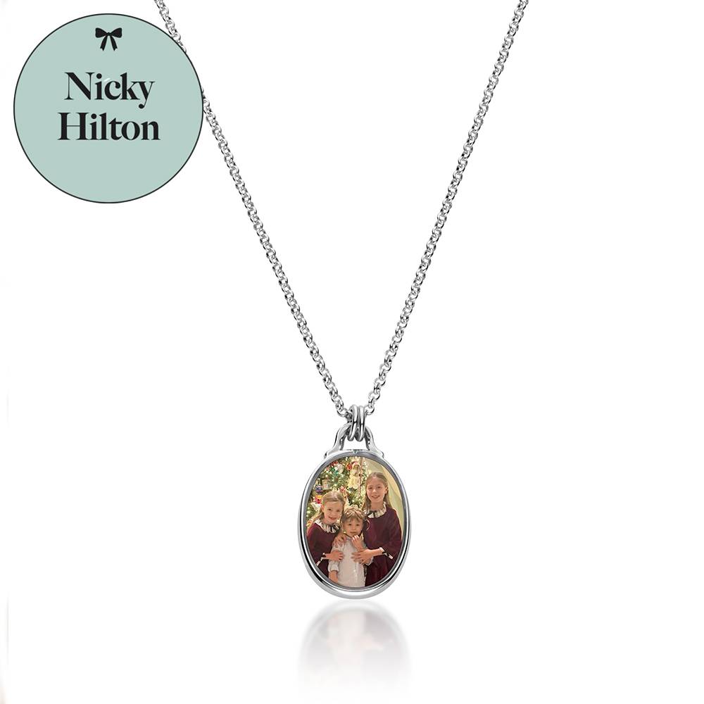The Keepsake Oval Photo Necklace in Silver-5 product photo