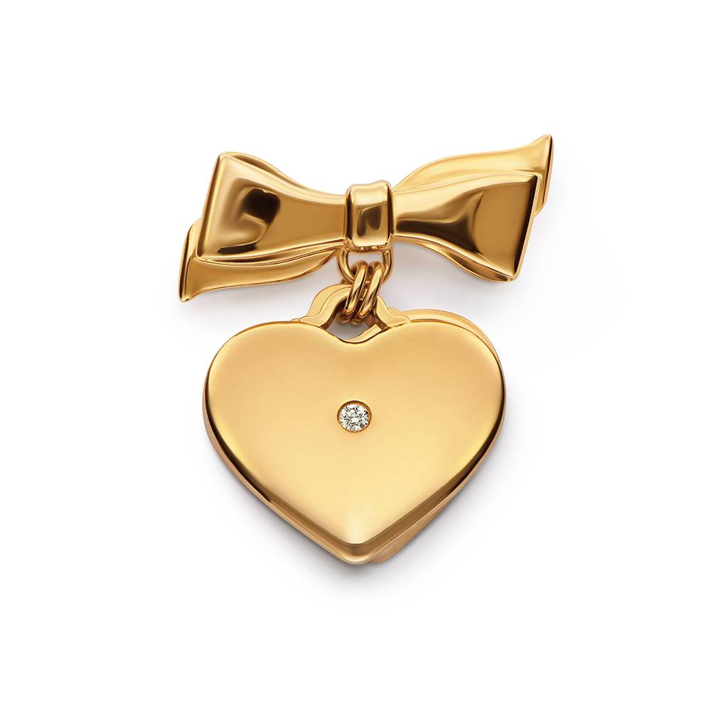 The Sweetheart Brooch in Gold Plating with 0.05CT Diamond-3 product photo