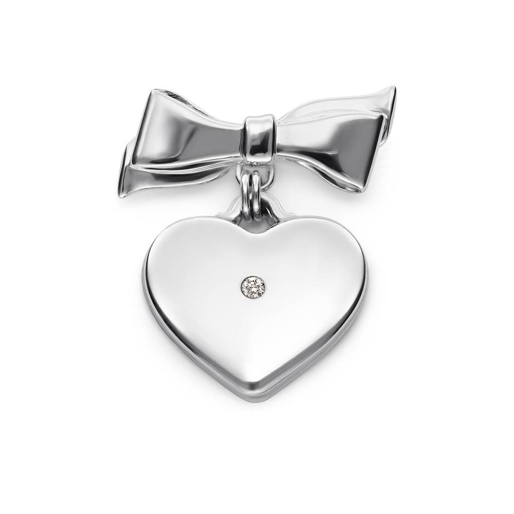 The Sweetheart Brooch in Silver with 0.05CT Diamond-3 product photo