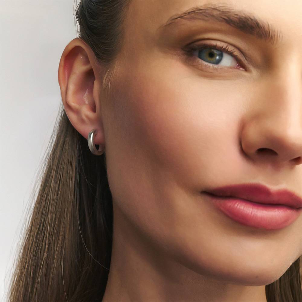 Tied To You Hoop Earrings in Sterling Silver-5 product photo