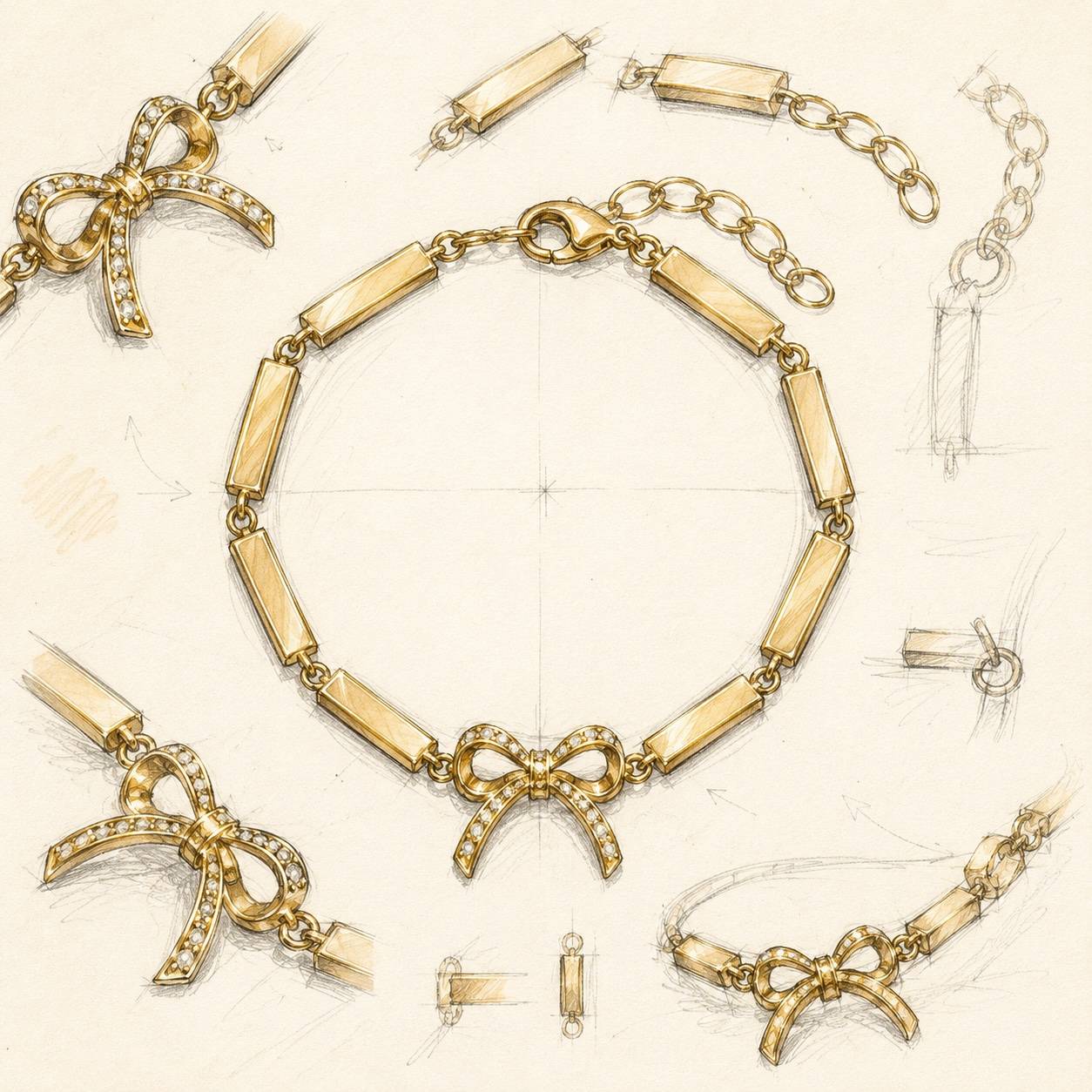 Tied With A Bow Bracelet in Gold Plating-6 product photo