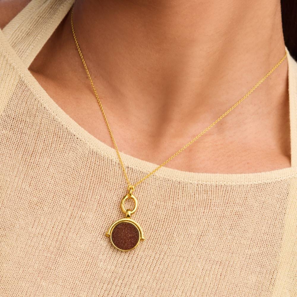 Wishing Star Spinner Pendant in Vermeil-2 product photo
