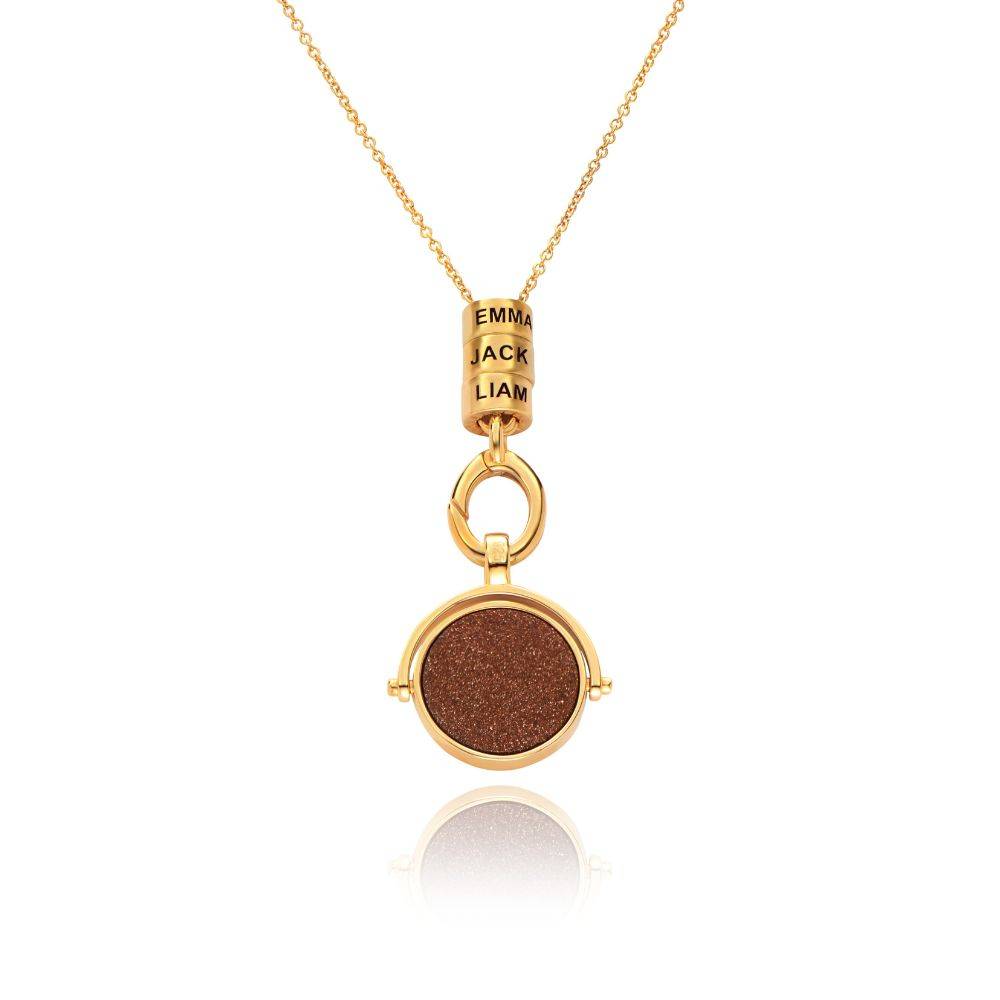 Wishing Star Spinner Pendant with Engraved Beads in Vermeil-5 product photo