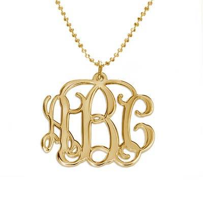 Monogram Initials Necklace in 18ct Gold Plating-1 product photo