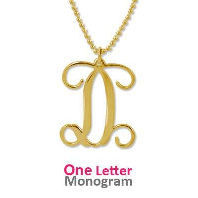 Monogram Initials Necklace in 18ct Gold Plating-3 product photo