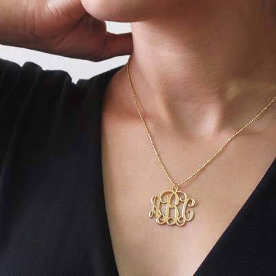 Monogram Initials Necklace in 18ct Gold Plating-2 product photo