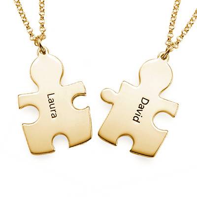 Puzzle Necklaces for Couples in 18ct Gold Plating-1 product photo