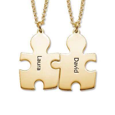 Puzzle Necklaces for Couples in 18ct Gold Plating-2 product photo