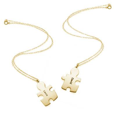 Puzzle Necklaces for Couples in 18ct Gold Plating-4 product photo