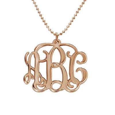 Monogram Initials Necklace in 18ct Rose Gold Plating-1 product photo