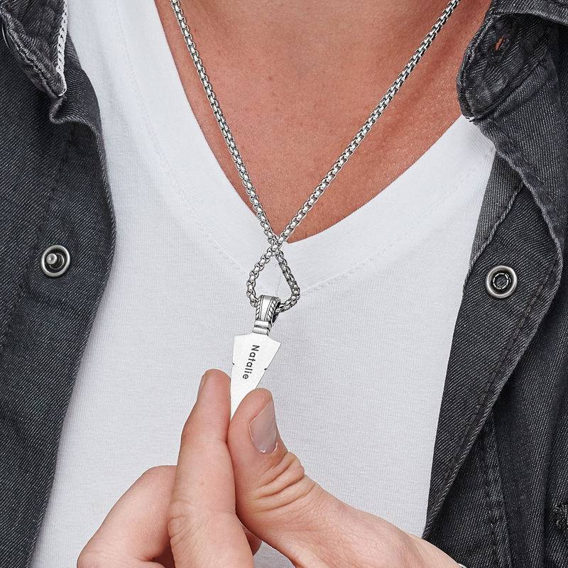 Arrow Necklace for Men in Sterling Silver-4 product photo