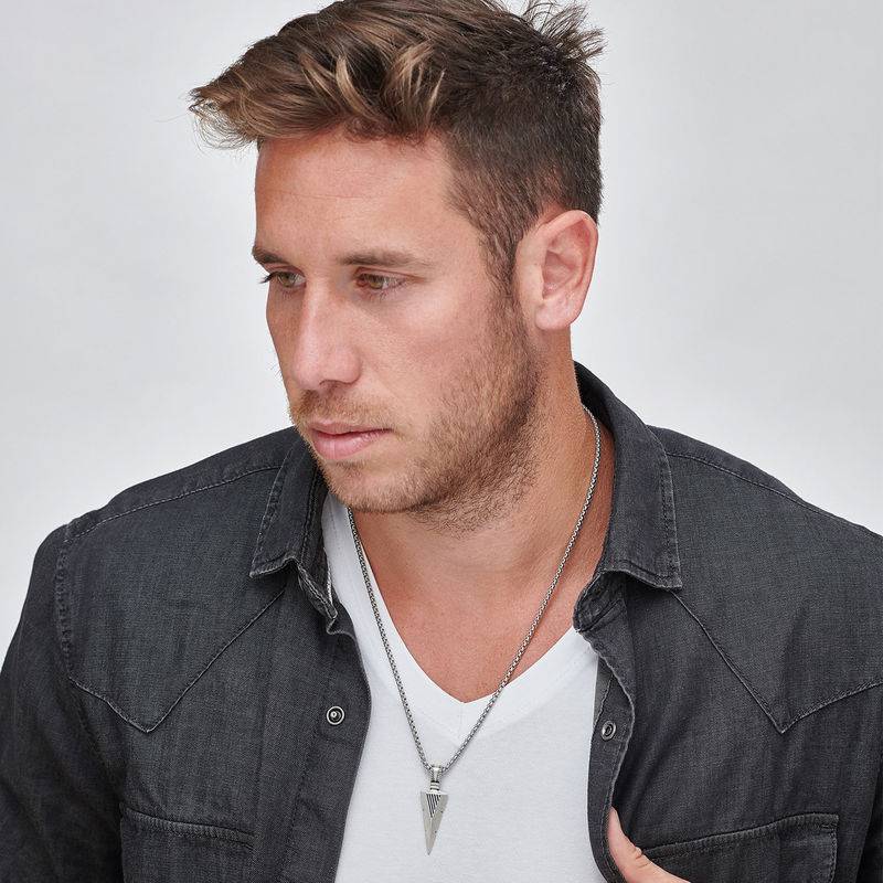 Arrow Necklace for Men in Sterling Silver-3 product photo