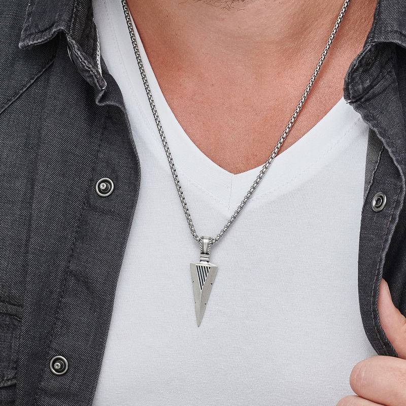 Arrow Necklace for Men in Sterling Silver-1 product photo