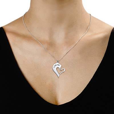 Silver Couples Breakable Heart Necklace-3 product photo