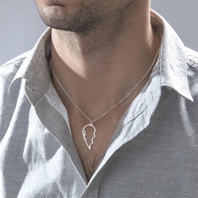 Broken Heart Name Necklace for Couples-2 product photo