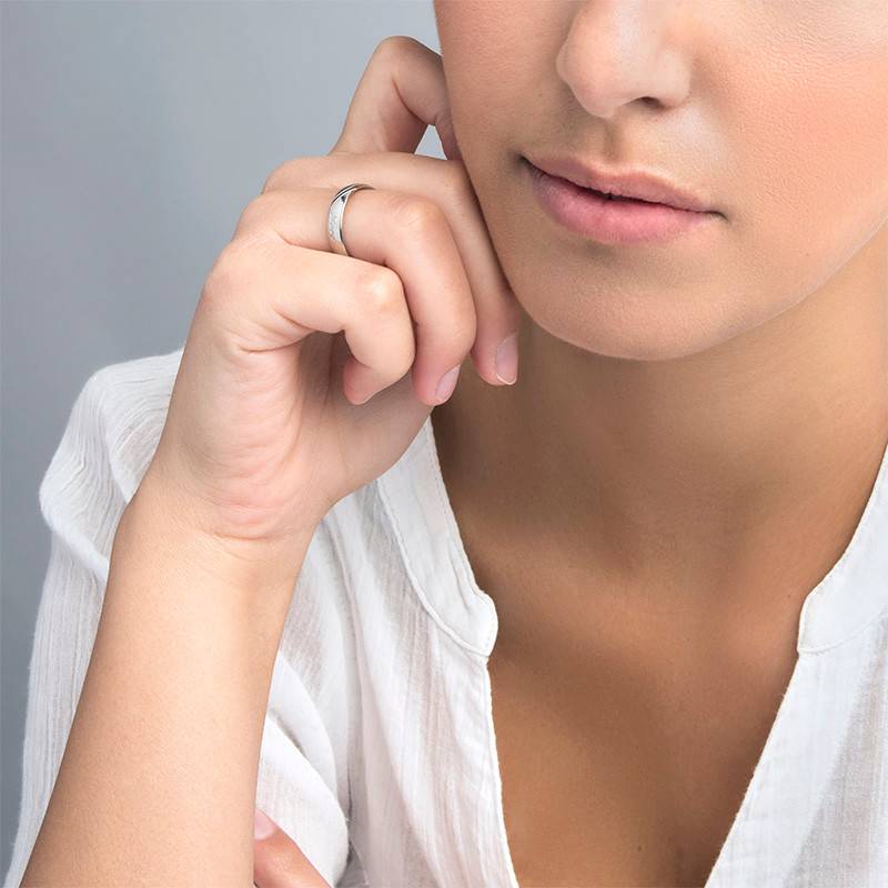 Couple's Promise Ring Set – Half Hearts in Stainless Steel-1 product photo