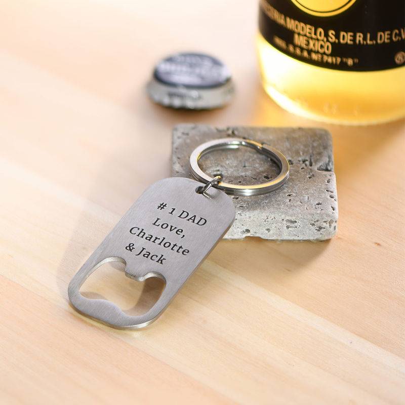 Custom Bottle Opener Keychain in Stainless Steel-4 product photo