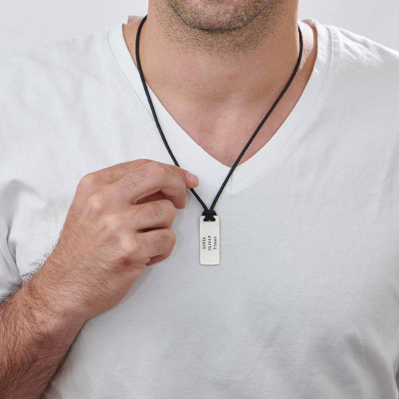 Custom Dog Tag Wax Cord Necklace for Men-3 product photo