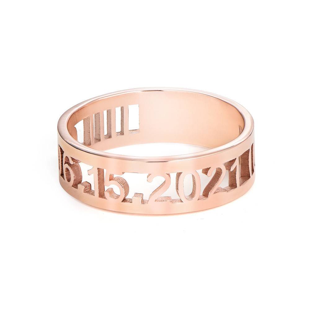 Custom Graduation Ring with Cubic Zirconia in Rose Gold Plating-2 product photo