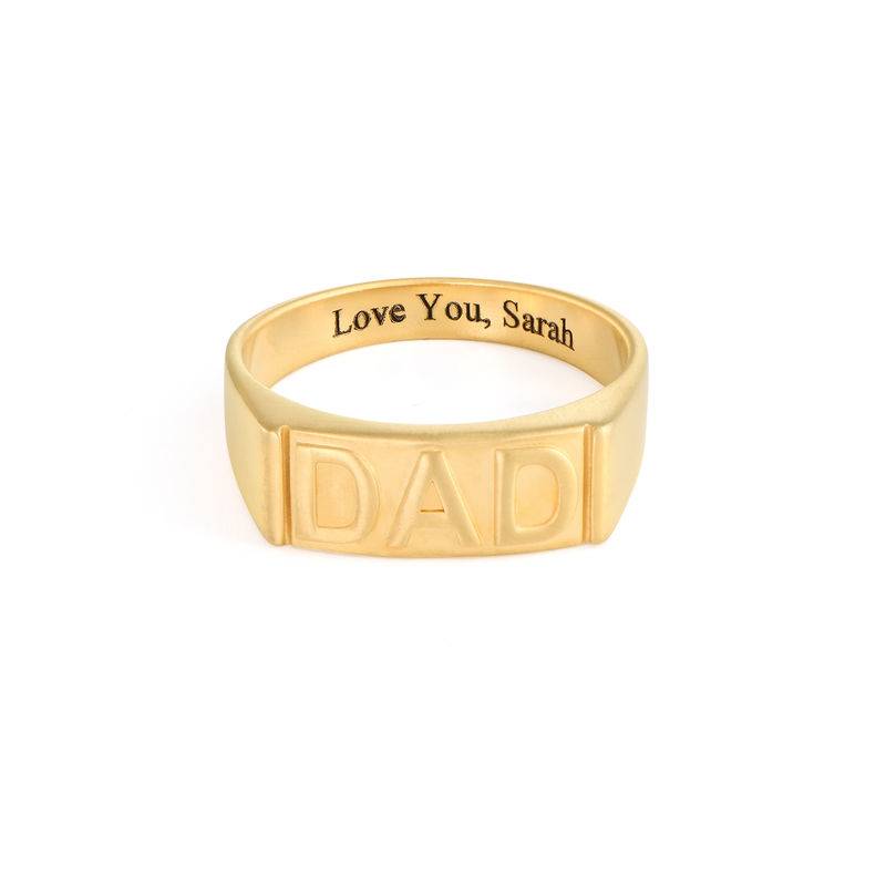 Dad Ring with Backside Engraving in 18ct Gold Plating-5 product photo
