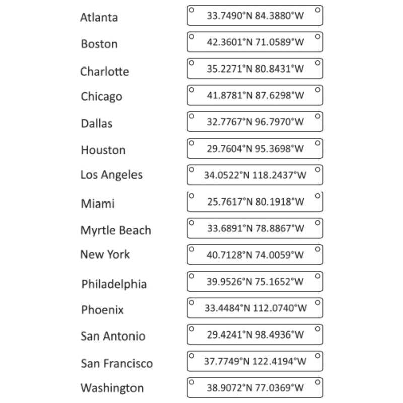 Engraved Coordinates Bar Necklace in Sterling Silver-4 product photo