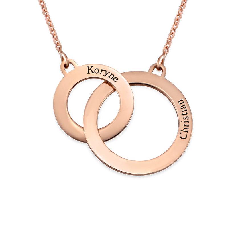 Engraved Eternity Circles Necklace in 18ct Rose Gold Plating-1 product photo