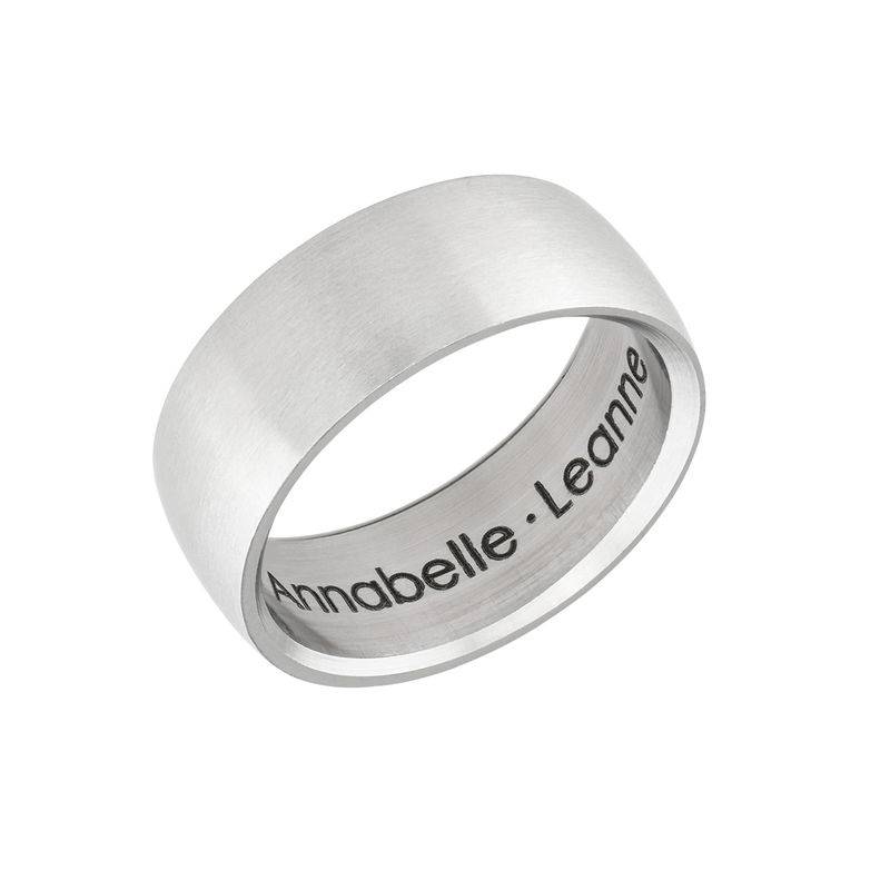 Engraved Men's Classic Band Promise Ring in Stainless Steel-3 product photo