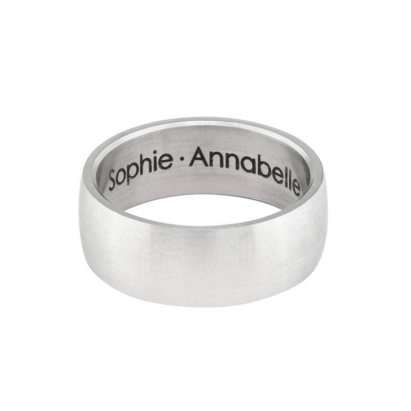 Engraved Men's Classic Band Promise Ring in Stainless Steel-2 product photo