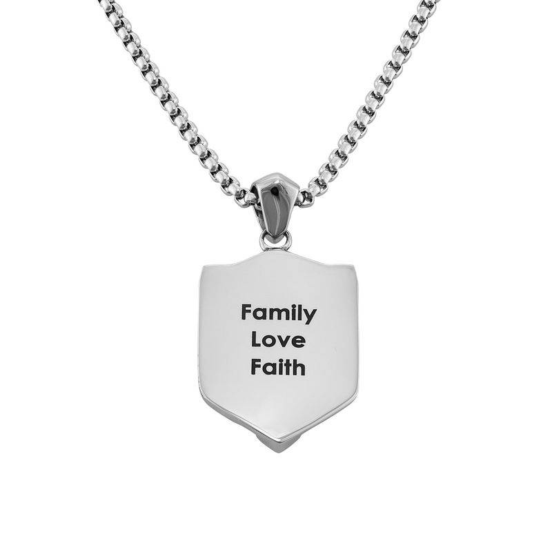 Engraved Shield Necklace for Men-5 product photo