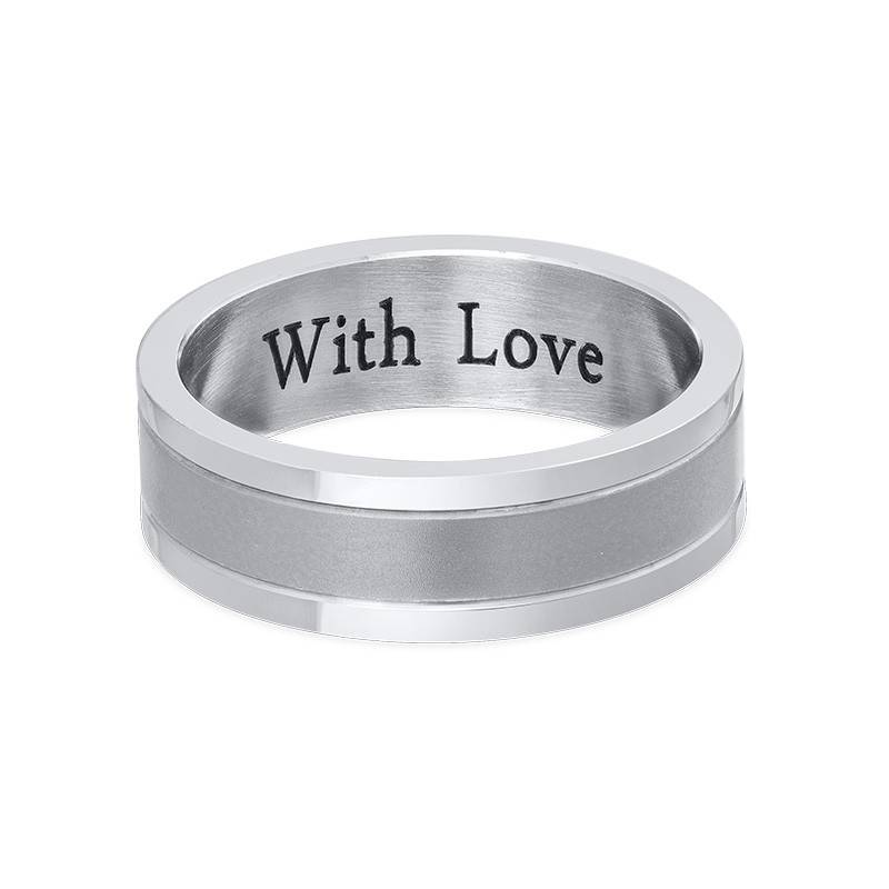Stainless Steel Engraved Promise Ring for Men-2 product photo