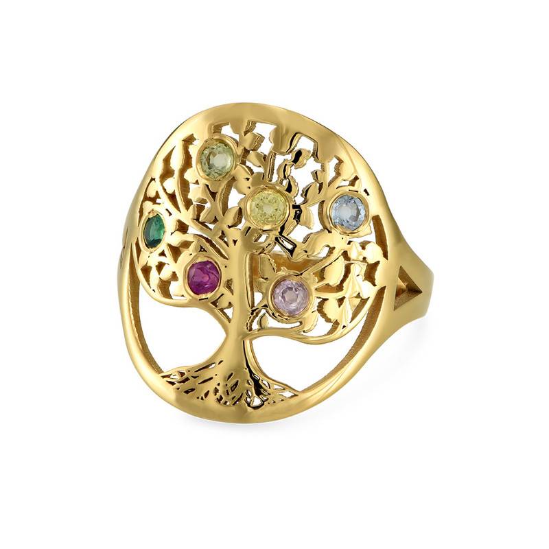 Family Tree Jewellery - Birthstone Ring in 18ct Gold Plating-2 product photo