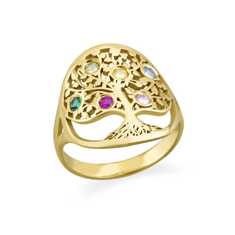 Family Tree Jewellery - Birthstone Ring in 18ct Gold Plating-3 product photo