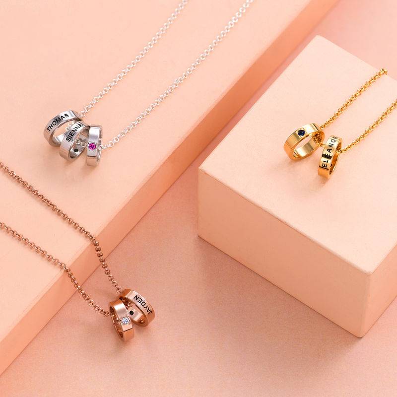 Mother Ring Necklace with Engraving in 18ct Gold Plating-1 product photo