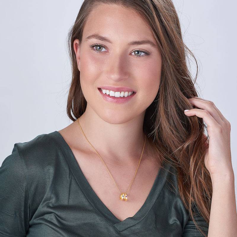 Mother Ring Necklace with Engraving in 18ct Gold Plating-4 product photo