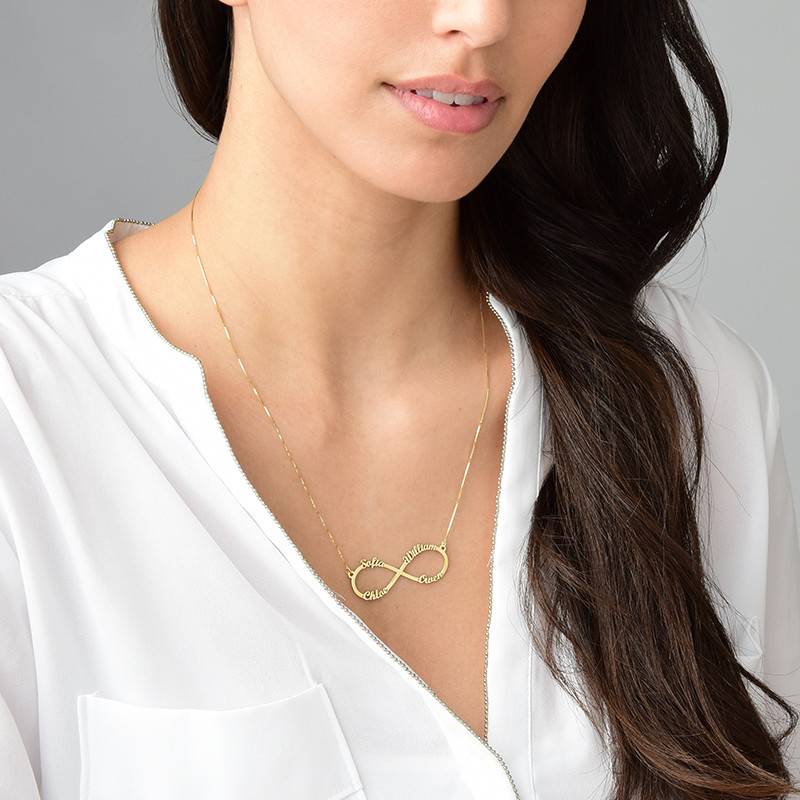 Infinity 4 Names Necklace in 10ct Solid Yellow Gold-1 product photo