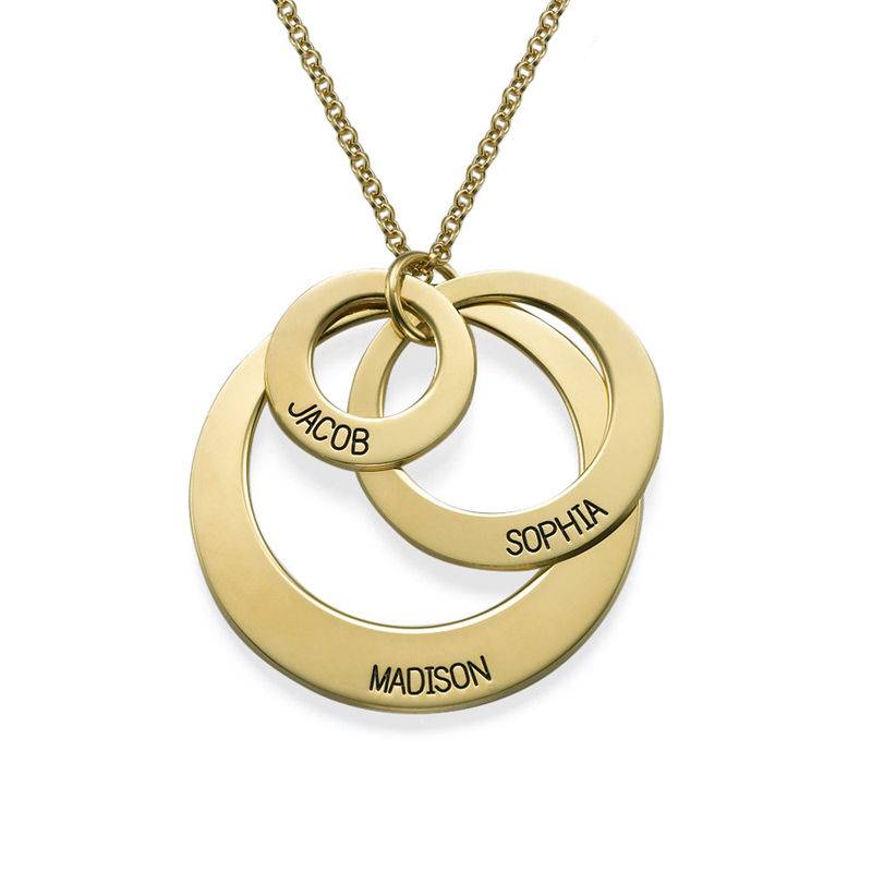 Personalised Jewellery for Mums -Three Disc Necklace in 18ct Gold Plating-5 product photo