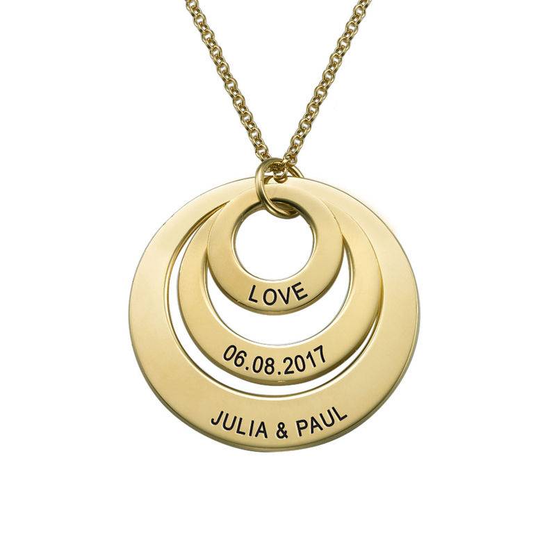 Personalised Jewellery for Mums -Three Disc Necklace in 18ct Gold Vermeil-6 product photo