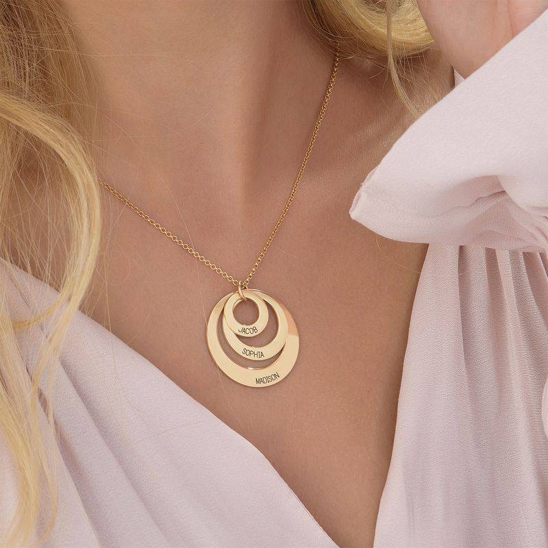 Personalised Jewellery for Mums -Three Disc Necklace in 18ct Gold Vermeil-5 product photo