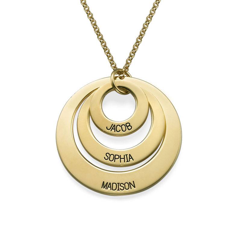 Personalised Jewellery for Mums -Three Disc Necklace in 18ct Gold Vermeil-7 product photo