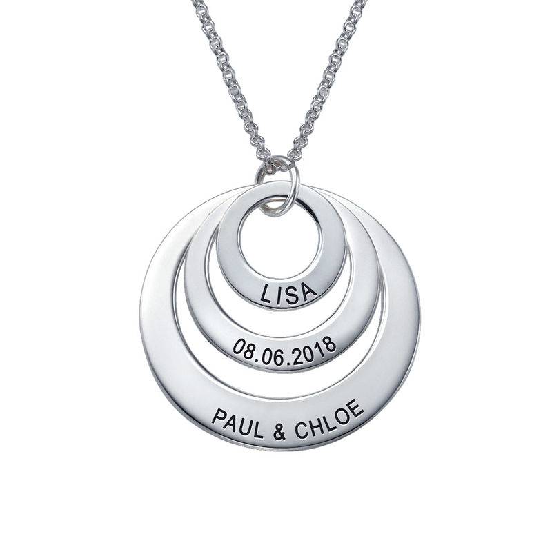 Personalised Jewellery for Mums -Three Disc Necklace in Sterling Silver-2 product photo