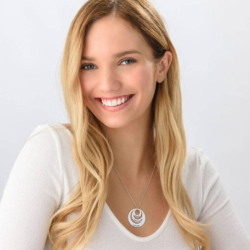 Personalised Jewellery for Mums -Three Disc Necklace in Sterling Silver-1 product photo