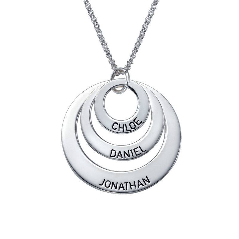 Personalised Jewellery for Mums -Three Disc Necklace in Sterling Silver-6 product photo