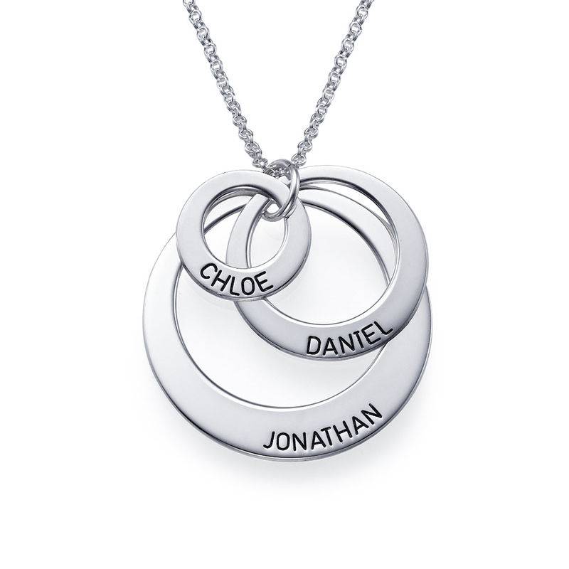 Personalised Jewellery for Mums -Three Disc Necklace in Sterling Silver-4 product photo
