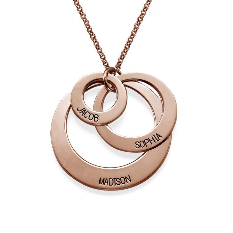Personalised Jewellery for Mums -Three Disc Necklace in 18ct Rose Gold Plating-7 product photo