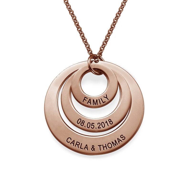 Personalised Jewellery for Mums -Three Disc Necklace in 18ct Rose Gold Plating-6 product photo
