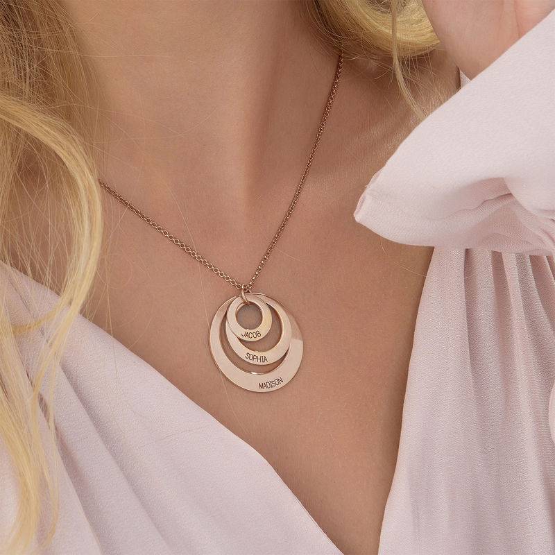 Personalised Jewellery for Mums -Three Disc Necklace in 18ct Rose Gold Plating-8 product photo