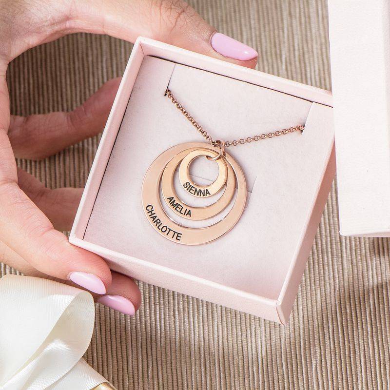 Personalised Jewellery for Mums -Three Disc Necklace in 18ct Rose Gold Plating-3 product photo