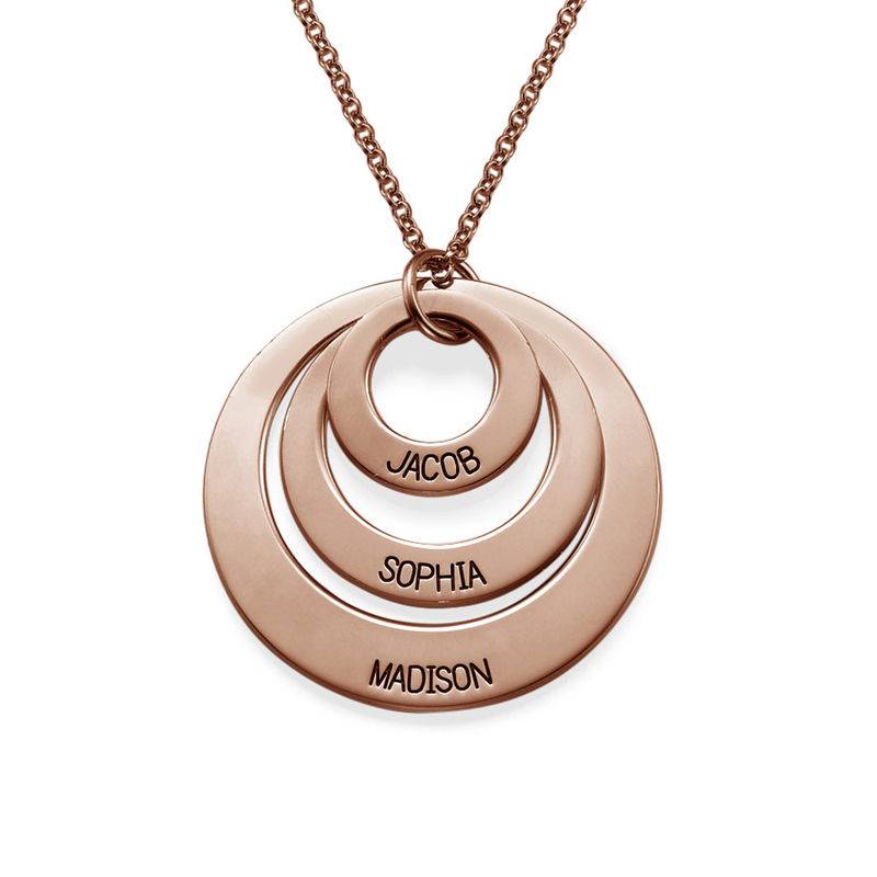 Personalised Jewellery for Mums -Three Disc Necklace in 18ct Rose Gold Plating-5 product photo