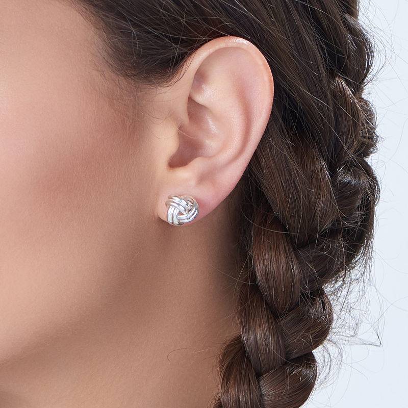 Love Knot Earrings in Sterling Silver-2 product photo