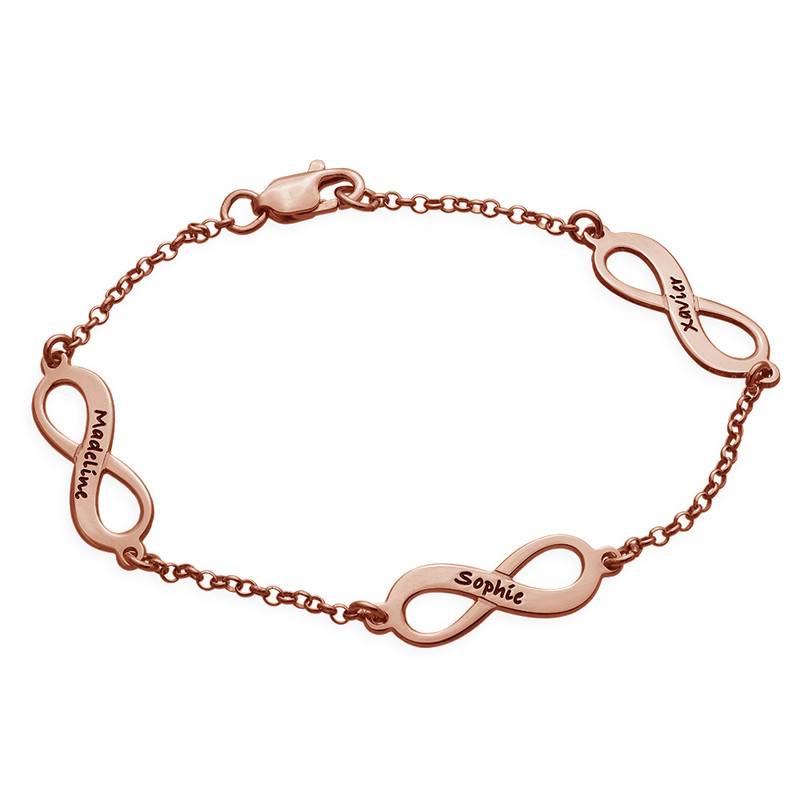 Multiple Infinity Bracelet in 18ct Rose Gold Plating-5 product photo